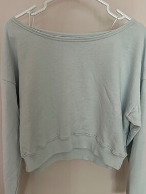 Hollister Baby Blue Off-the-Shoulder Sweatshirt